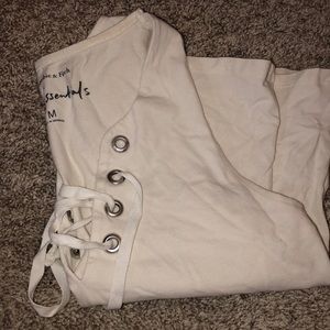 Abercrombie & Fitch off white tie up top
